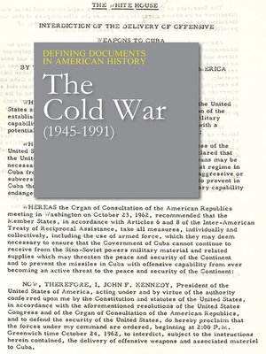 cover image of Defining Documents in American History: The Cold War (1945-1991)